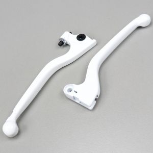 Leviers de frein avant et d'embrayage Derbi Senda, Gilera SMT, RCR... (2000 - 2010) TNT Tuning blancs