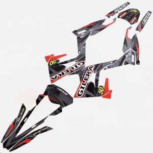 Kit d&eacute;co Derbi Senda, Gilera SMT, RCR (depuis 2018) Gencod Evo II rouge (&eacute;criture Gilera)