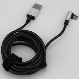 Câble coudé USB/Micro USB 2 mètres Lampa noir