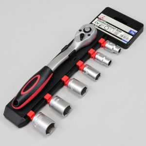 Cliquet 3/8'' réversible avec 6 douilles BGS