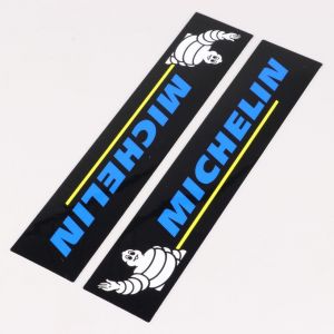 Stickers de fourche, garde boue... Michelin noirs 200 mm (paire)