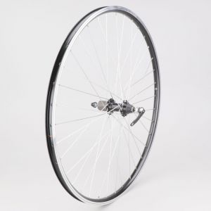Roue arri&egrave;re v&eacute;lo 28" (19-622) pour cassette 8/9V PNA alu noire (&agrave; blocage rapide)