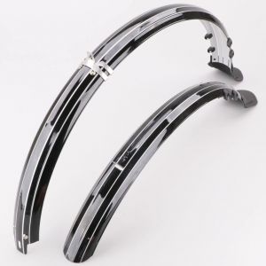 Garde boues avant, arri&egrave;re v&eacute;lo 26" M-Wave Mud Max Flex noirs 60 mm