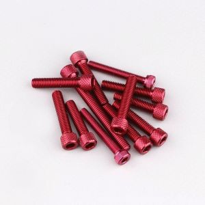 Visserie de carter d'embrayage, couvercle de pompe à eau et cache pompe à huile AM6 Minarelli rouge (kit)