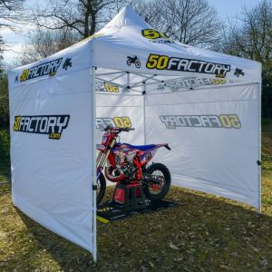 Tente paddock 50 Factory 3x3m blanche (avec cloisons et housse)