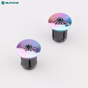 Embouts de cintre de vélo Supacaz Star Plugz Néo-chrome