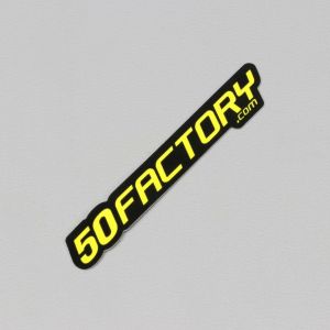 Sticker 50 Factory 6 cm jaune