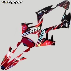 Kit déco Derbi Senda, Gilera SMT, RCR (depuis 2018) Gencod noir et rouge holographique