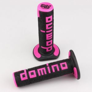 Poign&eacute;es moto Domino A360 cross noires et roses