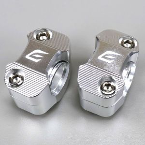 Pontets de guidon 22 mm et 28 mm Gencod gris anodisés