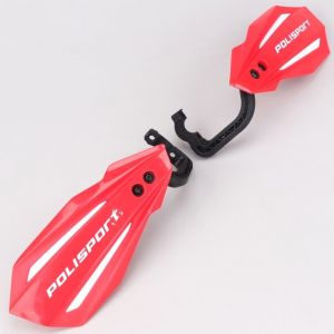 Protèges mains Honda CRF 250 R (depuis 2004), 450 (depuis 2009)... Polisport Bullit rouges