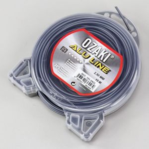 Fil de débroussailleuse Ø2.5 mm rond Ozaki Alu Line gris (bobine de 15 m)