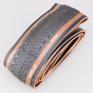 Pneu v&eacute;lo 700x35 (35-622) Hutchinson Caracal Allroad TLR flancs marrons &agrave; tringles souples