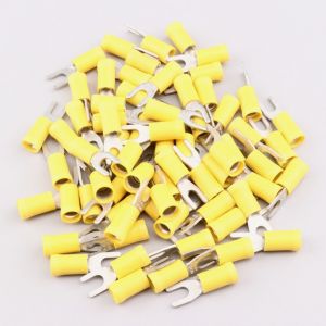 Cosses à fourche isolées 4.3 mm WKK jaunes (lot de 100)