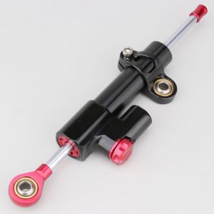 Amortisseur de direction moto universel noir et rouge
