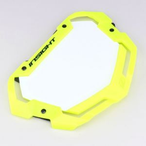 Plaque num&eacute;ro v&eacute;lo BMX Insight 3D Vision 2 Pro jaune fluo (homologu&eacute;e UCI)