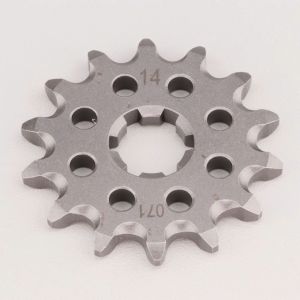 Pignon sortie de bo&icirc;te 14 dents 420 Kawasaki KX 85, 112, Suzuki RM 100, Yamaha PW 80, FS1, DT MX 50... ProX