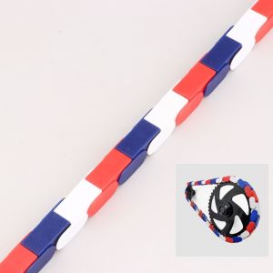 Couvre chaîne à clipser vélo 1 vitesse 112 maillons Insane Chains bleu, blanc, rouge