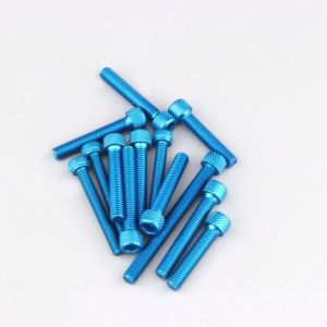 Visserie de carter d'embrayage, couvercle de pompe à eau et cache pompe à huile Derbi Euro 3, 4 TNT Tuning bleue (kit)