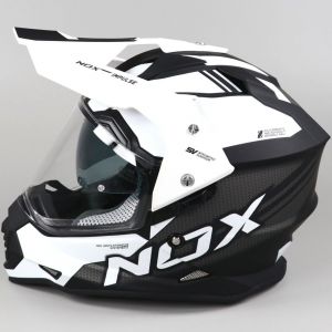 Casque enduro Nox N312 Impulse noir et blanc mat