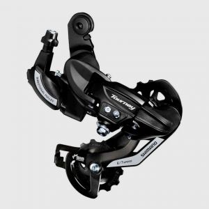 D&eacute;railleur arri&egrave;re v&eacute;lo Shimano Tourney TY500 6/7 vitesses noir (chape longue)