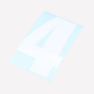 Sticker num&eacute;ro 4 Ahdes blanc 13 cm