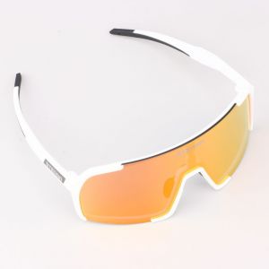Lunettes v&eacute;lo Sterna blanches &eacute;cran rouge