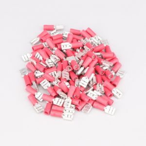 Cosses femelles 6.3 mm Kramp rouges (lot de 100)