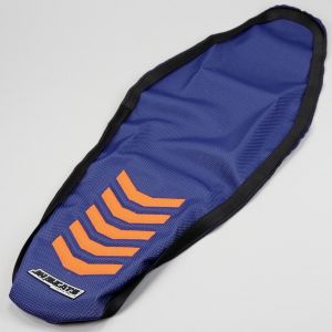 Housse de selle KTM SX 125, 250, SX-F 450... (depuis 2019), EXC (depuis 2020) JN Seats bleue et orange