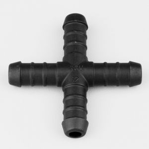 Raccord de durites en X &Oslash;12 mm Flexeo noir