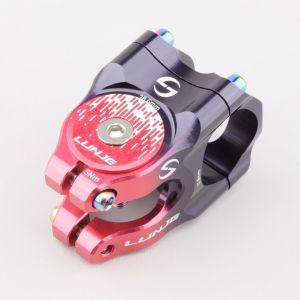 Potence de v&eacute;lo &Oslash;31.8x35 mm 1" 1/8 Lunje 03 noire et rouge