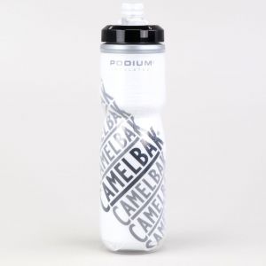 Bidon isotherme v&eacute;lo Camelbak Podium Chill Race Edition gris et noir 710ml