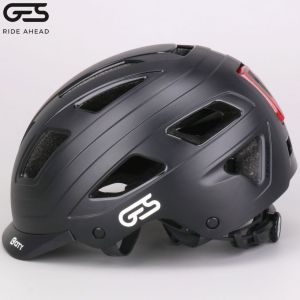 Casque vélo avec éclairage arrière intégré GES City noir mat