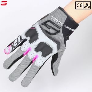 Gants trail femme Five TFX4 homologu&eacute;s CE moto gris et roses