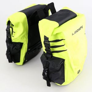 Sacoches de porte bagages vélo Leoshi jaune fluo 2x12L