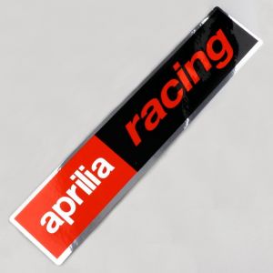 Sticker Aprilia Racing 22x4.6 cm rouge et noir