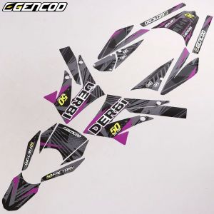 Kit d&eacute;co Derbi DRD, Gilera SMT, RCR (2011 - 2017) Gencod Evo II violet (&eacute;criture Derbi)