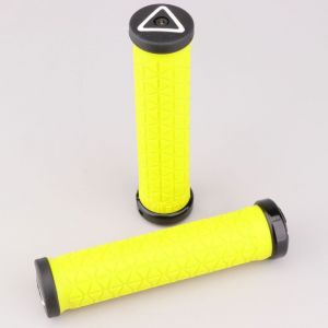 Poign&eacute;es v&eacute;lo Lock-On A'ME TRI 1.3 jaunes fluo