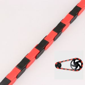 Couvre chaîne à clipser vélo 1 vitesse 112 maillons Insane Chains noir et rouge