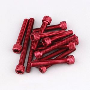 Visserie de carter d'embrayage, couvercle de pompe à eau et cache pompe à huile Derbi Euro 3, 4 TNT Tuning rouge (kit)