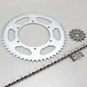Kit chaîne 13x53x132 Aprilia RS, Derbi GPR 50... Afam gris