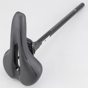 Tige de selle et selle de récupération vélo BMX Ø22.2x450 mm ICE Relax noire