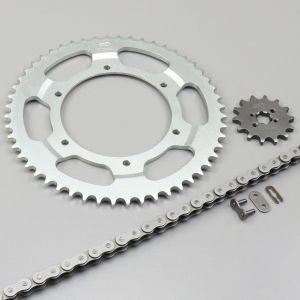 Kit chaîne 14x52x132 Cagiva, Derbi, Gilera 50 Afam gris