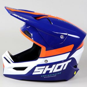 Casque cross Shot Race Iron bleu et orange