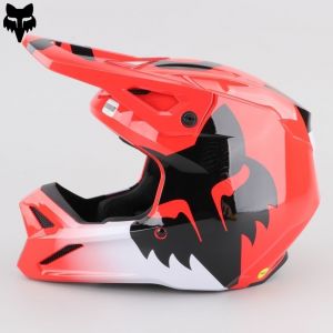 Casque cross Fox Racing V1 Shield rouge fluo
