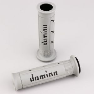 Poign&eacute;es moto Domino A250 grises et noires