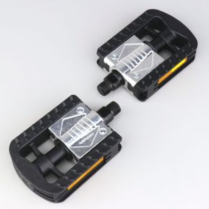 Pédales plates pliantes alu antidérapantes PNA noires 97x72 mm
