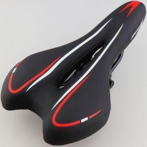 Selle vélo "VTT/trekking" 270x155 mm noire, rouge et blanche