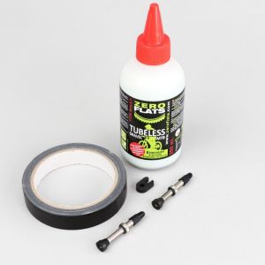 Valves et rouleau d'étanchéité de roues Zero Flats 19 mm (kit de conversion tubeless avec liquide préventif)