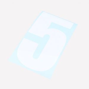 Sticker num&eacute;ro 5 Ahdes blanc 13 cm